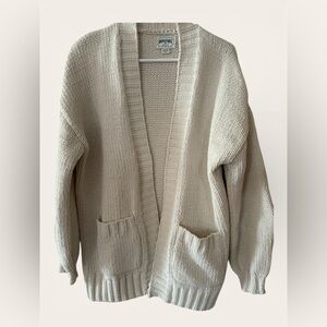 American Eagle Cream Knit Cardigan XS Cozy Open Front